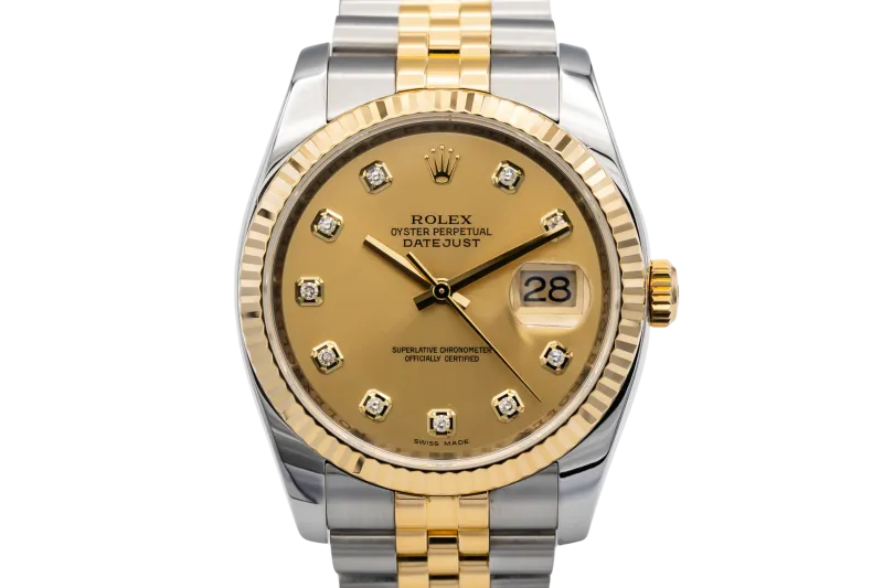 Rolex DateJust 36mm Steel & 18ct Yellow Gold Jubilee 116233 2010