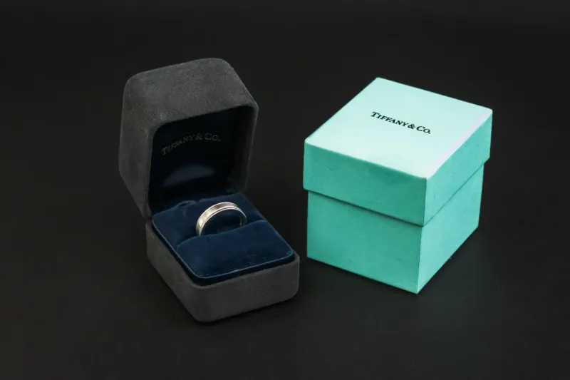 Tiffany & Co. Platinum 950 Double Millgrain Wedding Band 5.95mm