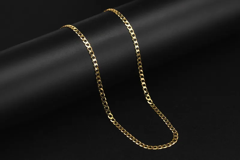 9ct Yellow Gold Flat Curb Chain 20" 6.1g