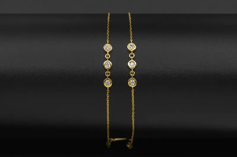 18ct Yellow Gold Diamond Necklace 0.45cts
