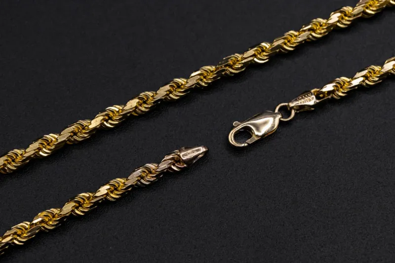 9ct Yellow Gold Solid Rope Chain 30g