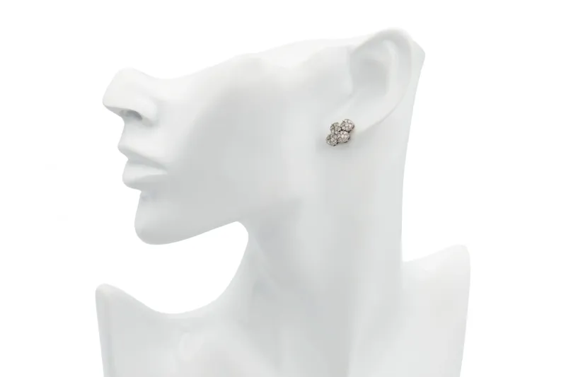 14ct White Gold Diamond Cluster Pendant & Earring Set 1.43ct