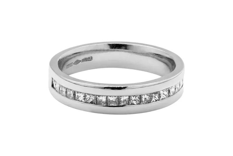 Platinum Princess Cut Eternity Wedding Band 0.54ct 6g