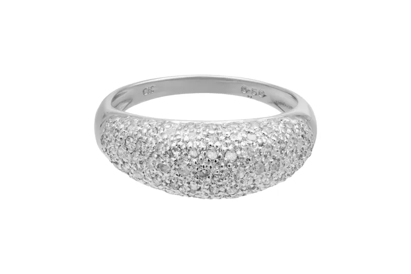 9ct White Gold Diamond Pavé Band Ring 0.50ct