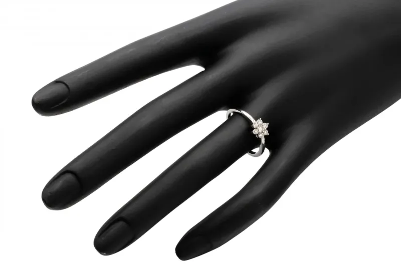 9ct White Gold Diamond Flower Set Ring 0.30ct