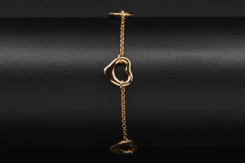 Tiffany & Co Elsa Peretti® Open Heart 18ct Rose Gold Bracelet 7.1g