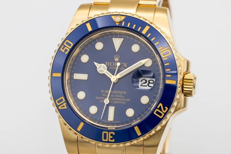Rolex Submariner 40mm 18ct Yellow Gold Oyster 116618LB 2010