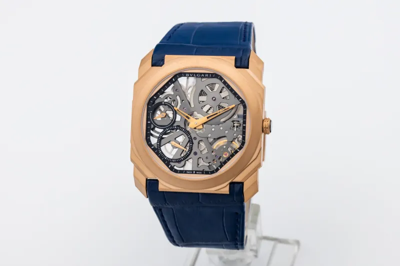 Bvlgari Octo Finissimo Skeleton 40mm Blue Leather 102946 2023