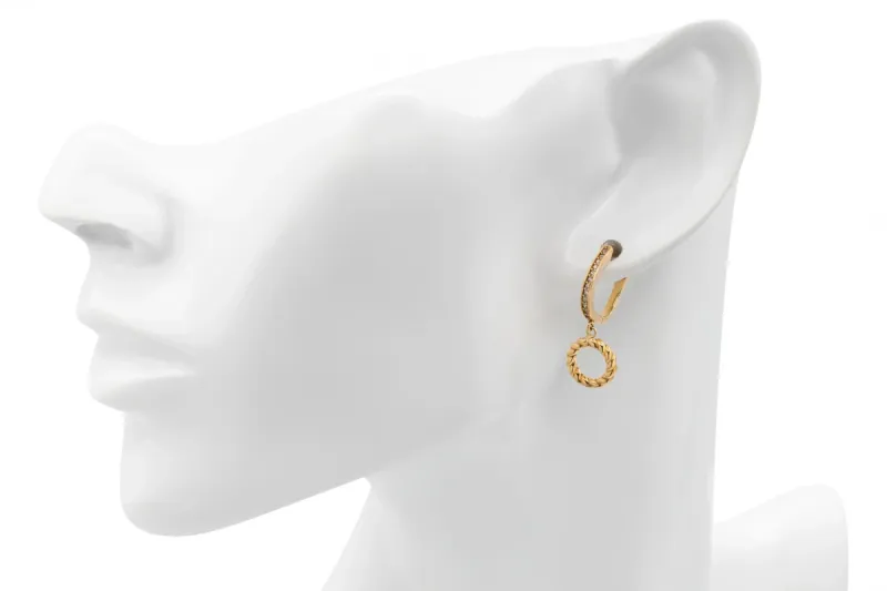 9ct Yellow Gold Cubic Zirconia Earrings 3.3g