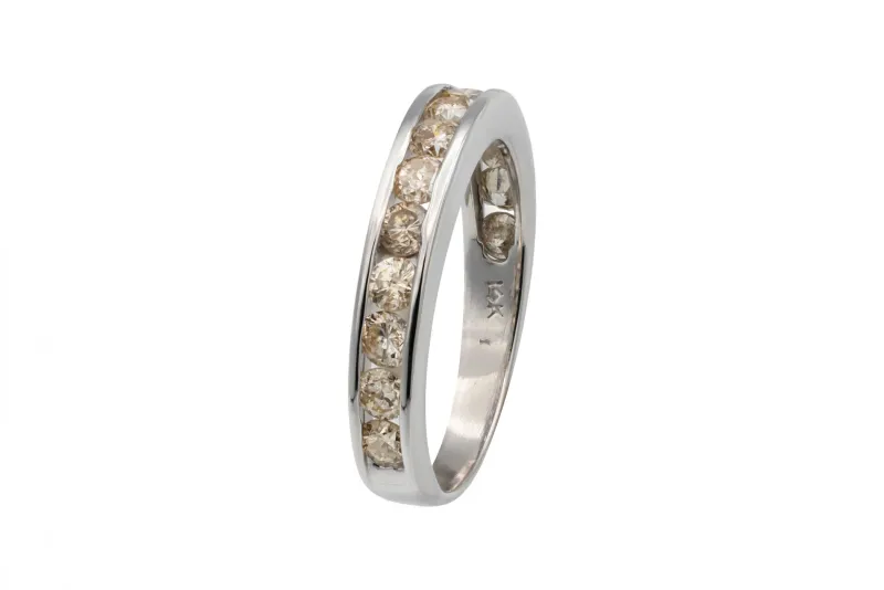 14ct White Gold Channel Set Diamond Eternity Wedding Band 0.50ct 2.6g