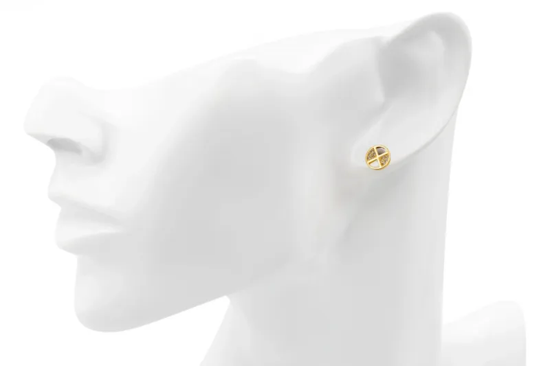 14ct Yellow Gold Cubic Zirconia Stud Earrings