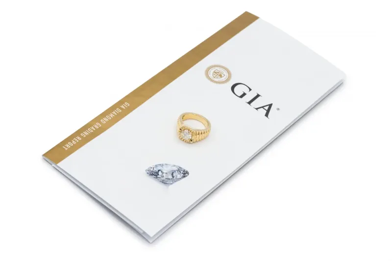9ct Yellow Gold Diamond President Design Mens Ring 1.70ct GIA Certified