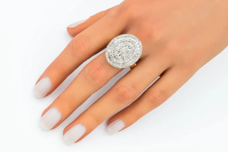 9ct  Yellow Gold Diamond Oval Cocktail Ring 0.33ct