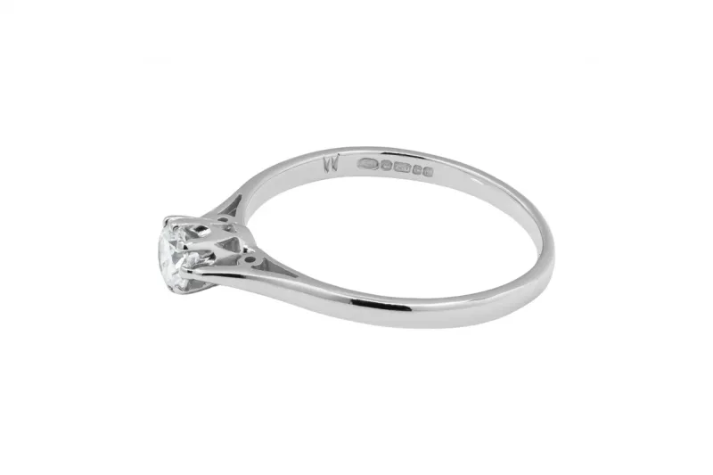 18ct White Gold Round Diamond Solitaire Engagement Ring 0.29ct