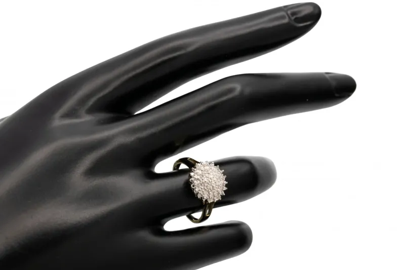 9ct Yellow Gold Flower Design Diamond Ring 0.15ct