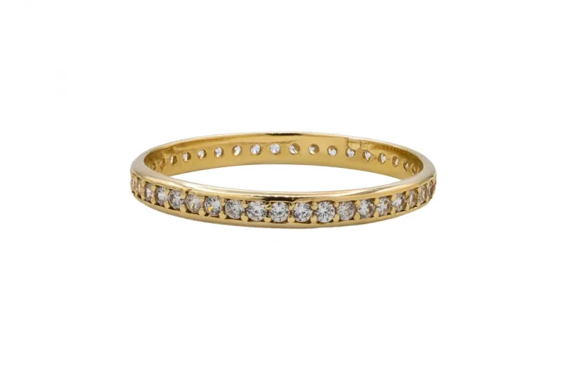 9ct Yellow Gold Cubic Zirconia Eternity Ring 1g