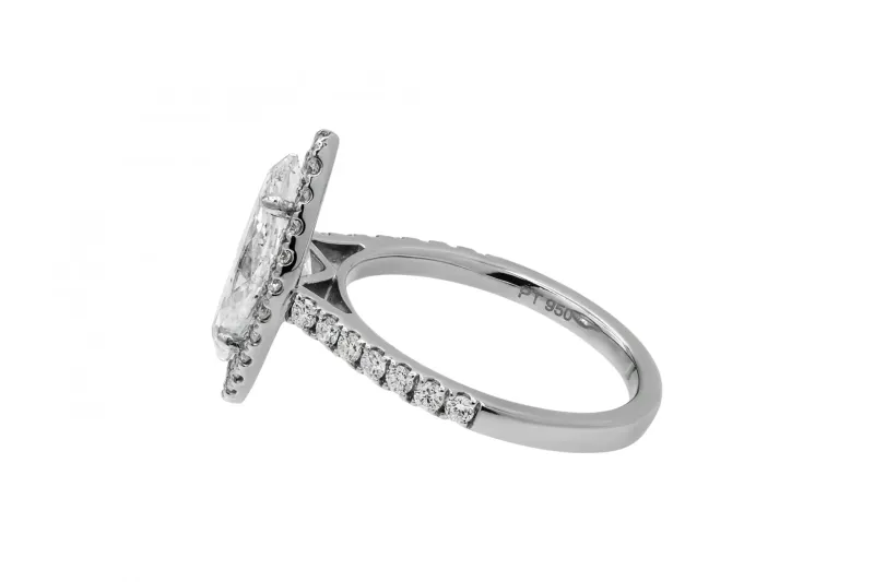 Platinum Marquise Diamond Engagement Ring 2.17ct GIA Certified 6.2g