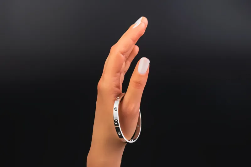 Cartier LOVE Bracelet Classic Model 4 Diamond White Gold Size 16