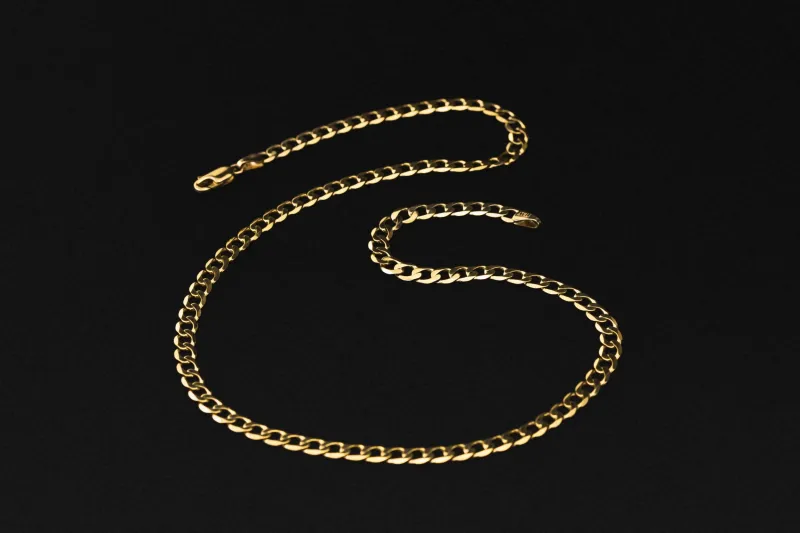 9ct Yellow Gold Flat Curb Chain 18" 5mm 10.6g