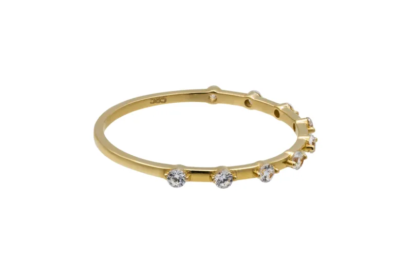 14ct Yellow Gold Brilliant Cut Cubic Zirconia Eternity Ring 1g
