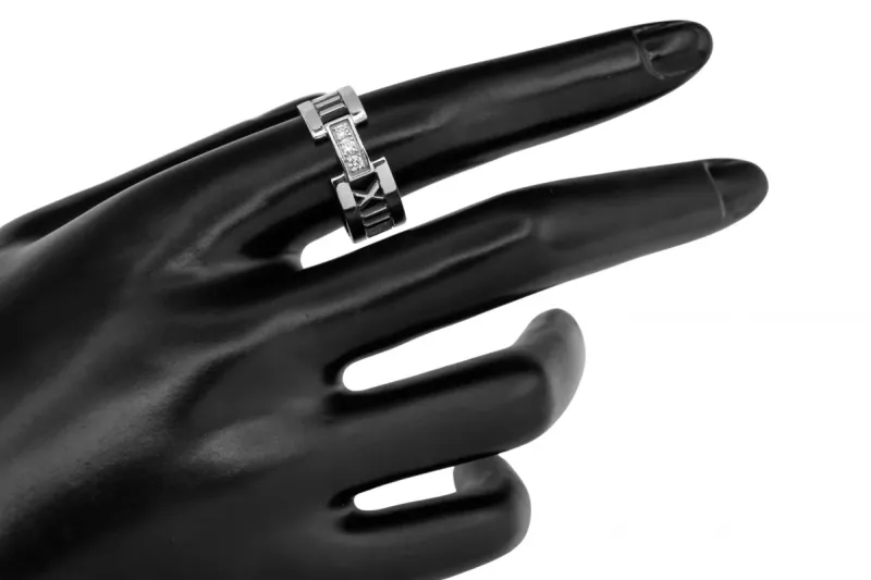 Tiffany & Co. 18ct White Gold Diamond Wedding Band Atlas 0.10ct
