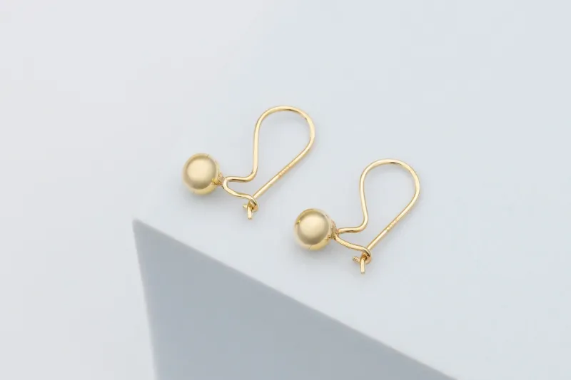 9ct Yellow Gold Earrings Lightweight Gold Ball Drops 1.3g