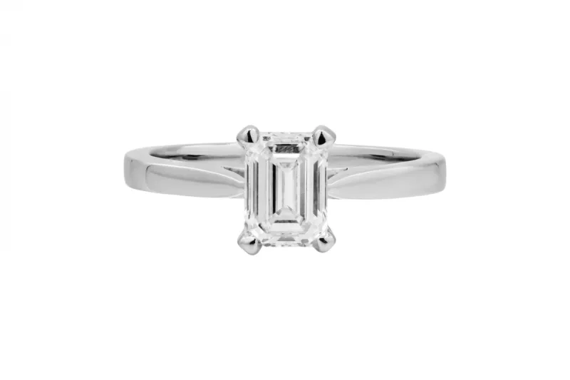 Platinum LAB Diamond Emerald Engagement Ring 1.06ct IGI Certified