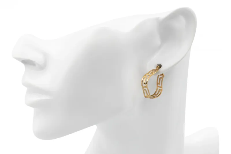 9ct Yellow Gold Patterned Gold Hoops 2.8g