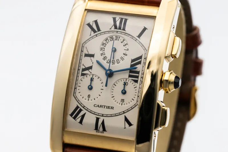 Cartier Tank Américaine Chronograph 26mmx45mm Brown Leather W2601156/1730 2007