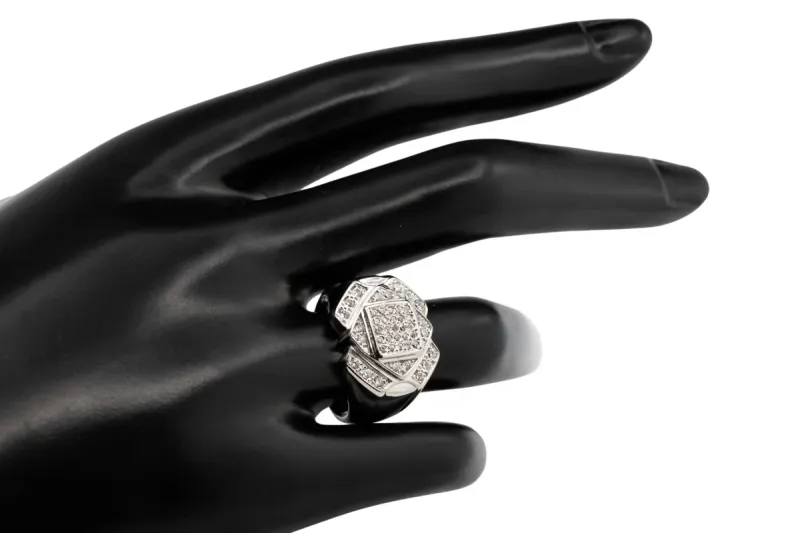 9ct White Gold Diamond Mens Ring 0.98ct