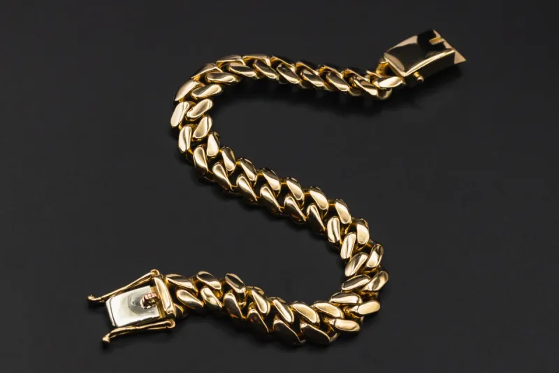 9ct Yellow Gold Cuban Link Bracelet 68.5g