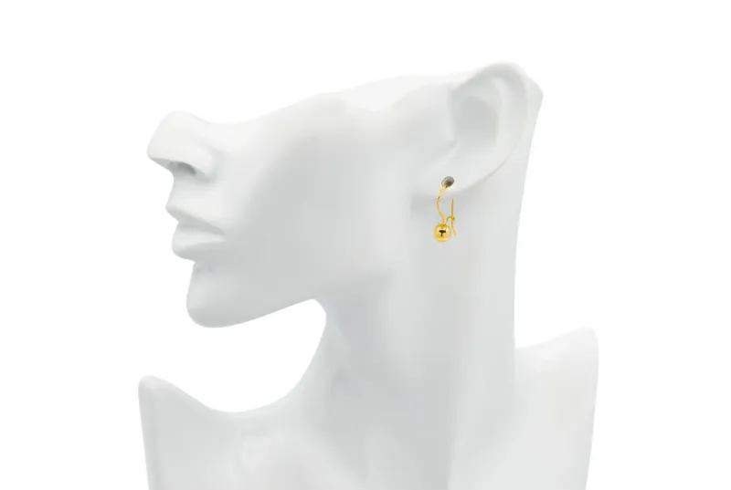 9ct Yellow Gold Polished Sphere Drop Earrings 1.9g