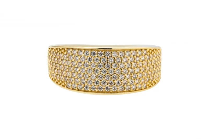 9ct Yellow Gold Cubic Zirconia  Ring 3.3g