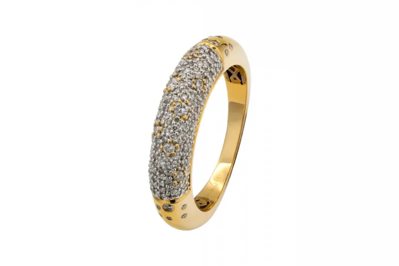 18ct Yellow Gold Scattered Diamond Ring 0.51ct