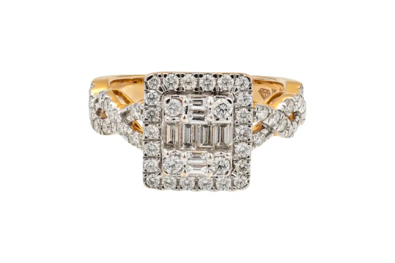 18ct Rose Gold Invisible Set Diamond Ring 1.08ct