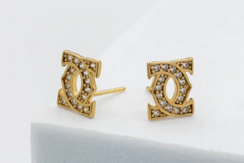 9ct Yellow Gold Cubic Zirconia Stud Earrings