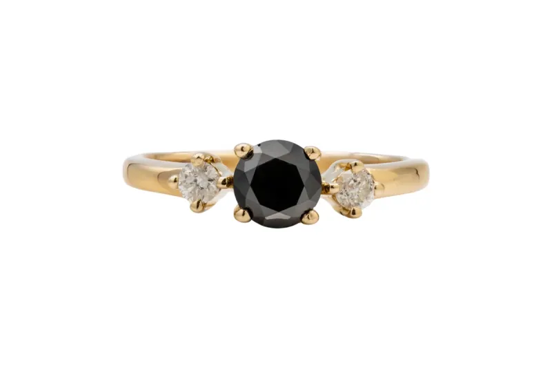 14ct Yellow Gold Trio Sapphire & Diamond Ring 0.10ct