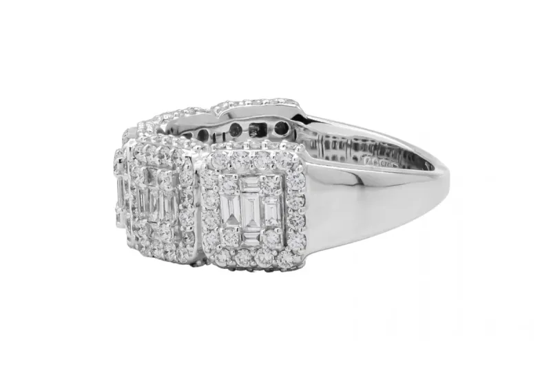 9ct White Gold Diamond Half Eternity Ring 1.25ct
