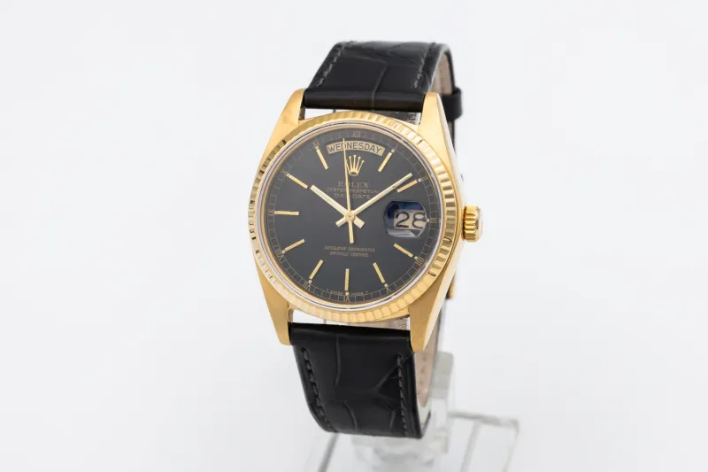 Rolex Day-Date 36mm Black Leather 18038 1978