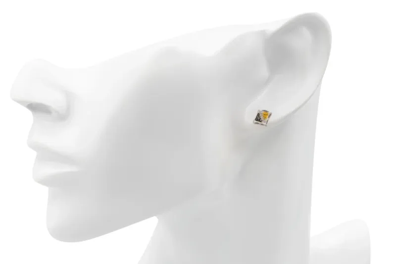 9ct Yellow Gold Multi-Colour Diamond Stud Earrings 0.10ct
