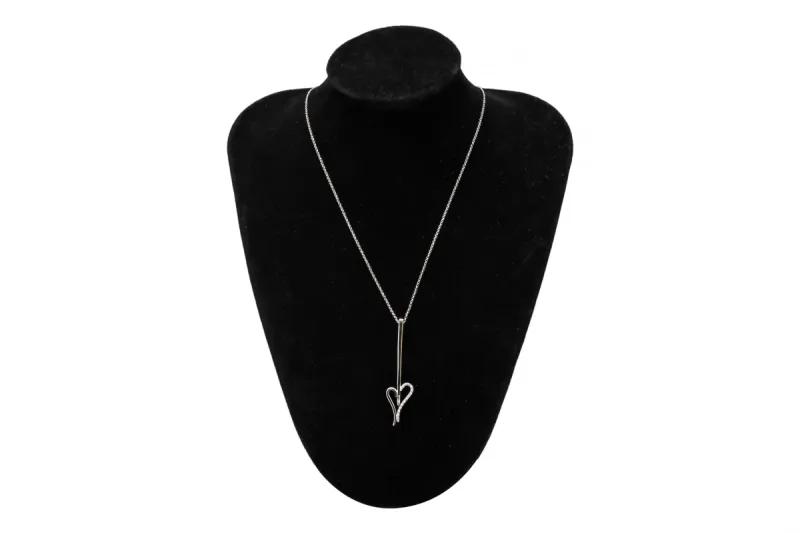 18ct White Gold Diamond Heart Pendant Necklace 0.14ct