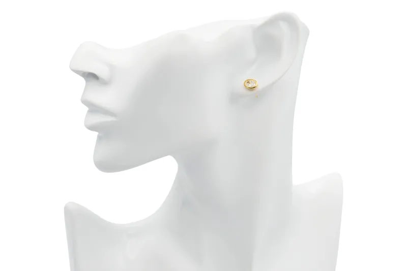 Gold Plated Sterling Silver Lab Grown Oval Cut Diamond Stud Earrings 1.06ct