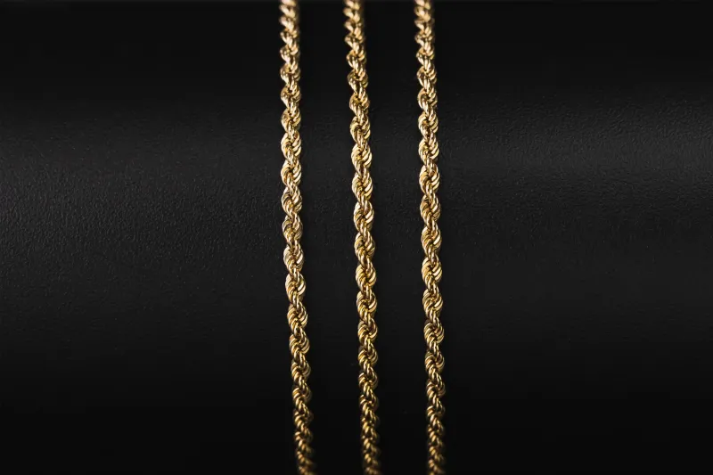 9ct Yellow Gold Rope Chain 18" 2.1mm 2.3g