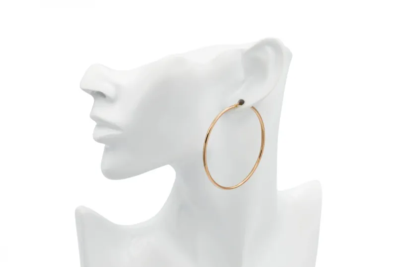 9ct Yellow Gold Large Hoop Earrings 4g