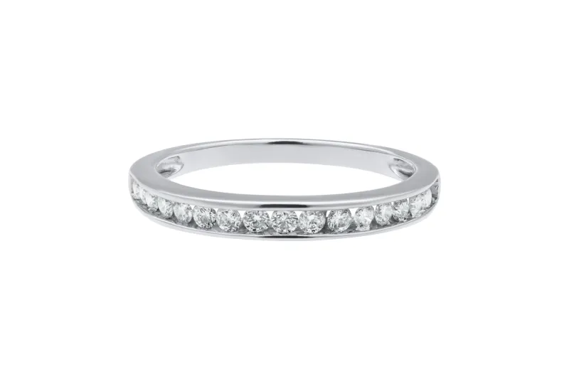14ct White Gold Diamond Half Eternity Ring 0.34ct