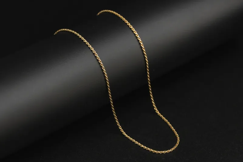 18ct Yellow Gold Rope Chain 18" 4.4g