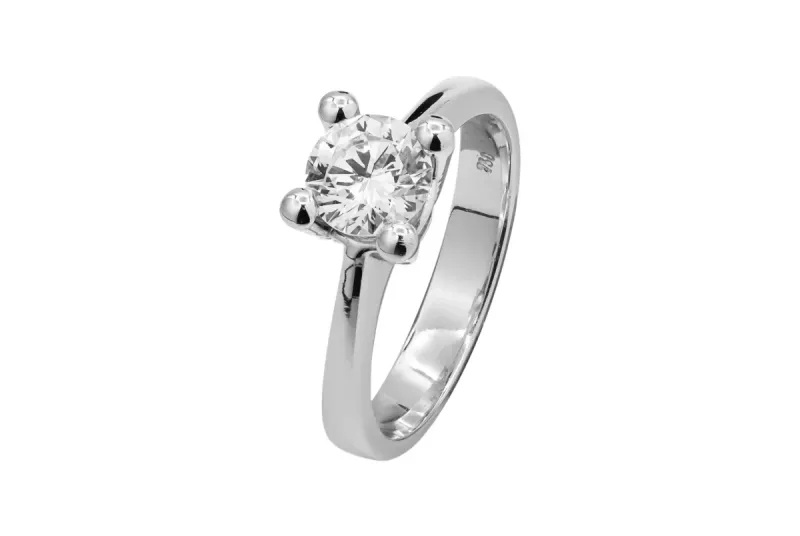 18ct White Gold Diamond Solitaire Engagement Ring 0.80ct 4.1g
