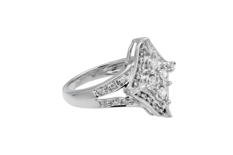 14ct White Gold Diamond Split Shank Ring 0.75ct