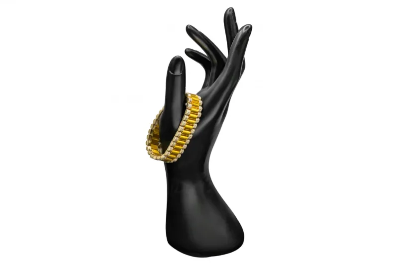 9ct Yellow Gold Cubic Zirconia Presidential Bracelet 43.8g