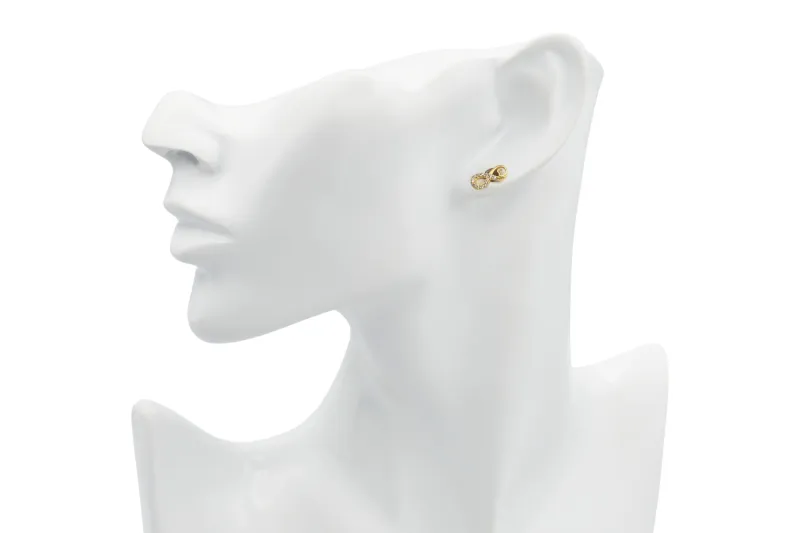 9ct Yellow Gold Cubic Zirconia Infinity Stud Earrings 0.9g
